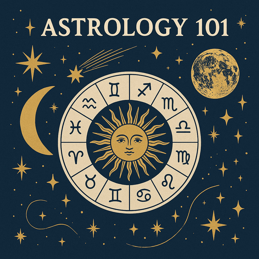 Astrology 101 zodiac wheel illustration